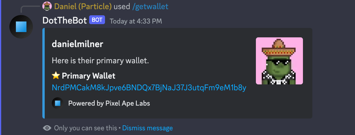 /getwallet command response