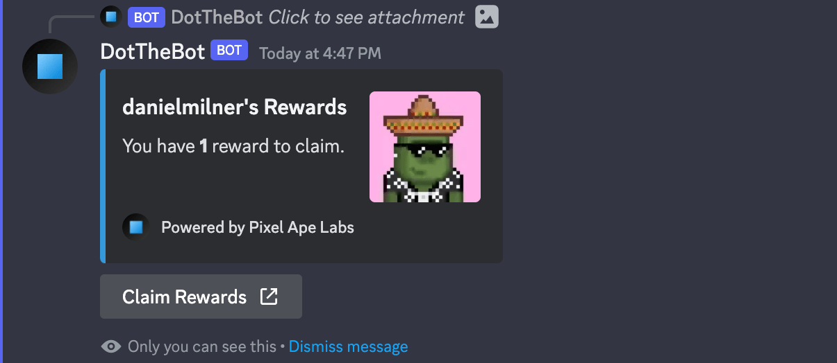 /rewards command — pending claims