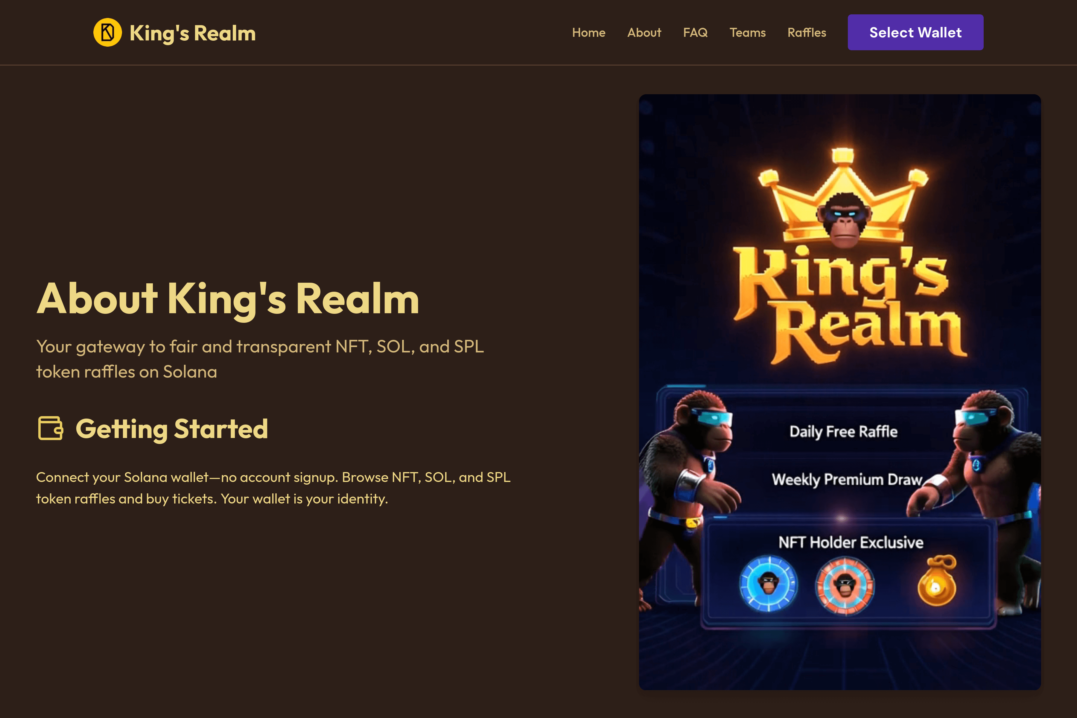 King's Realm About page