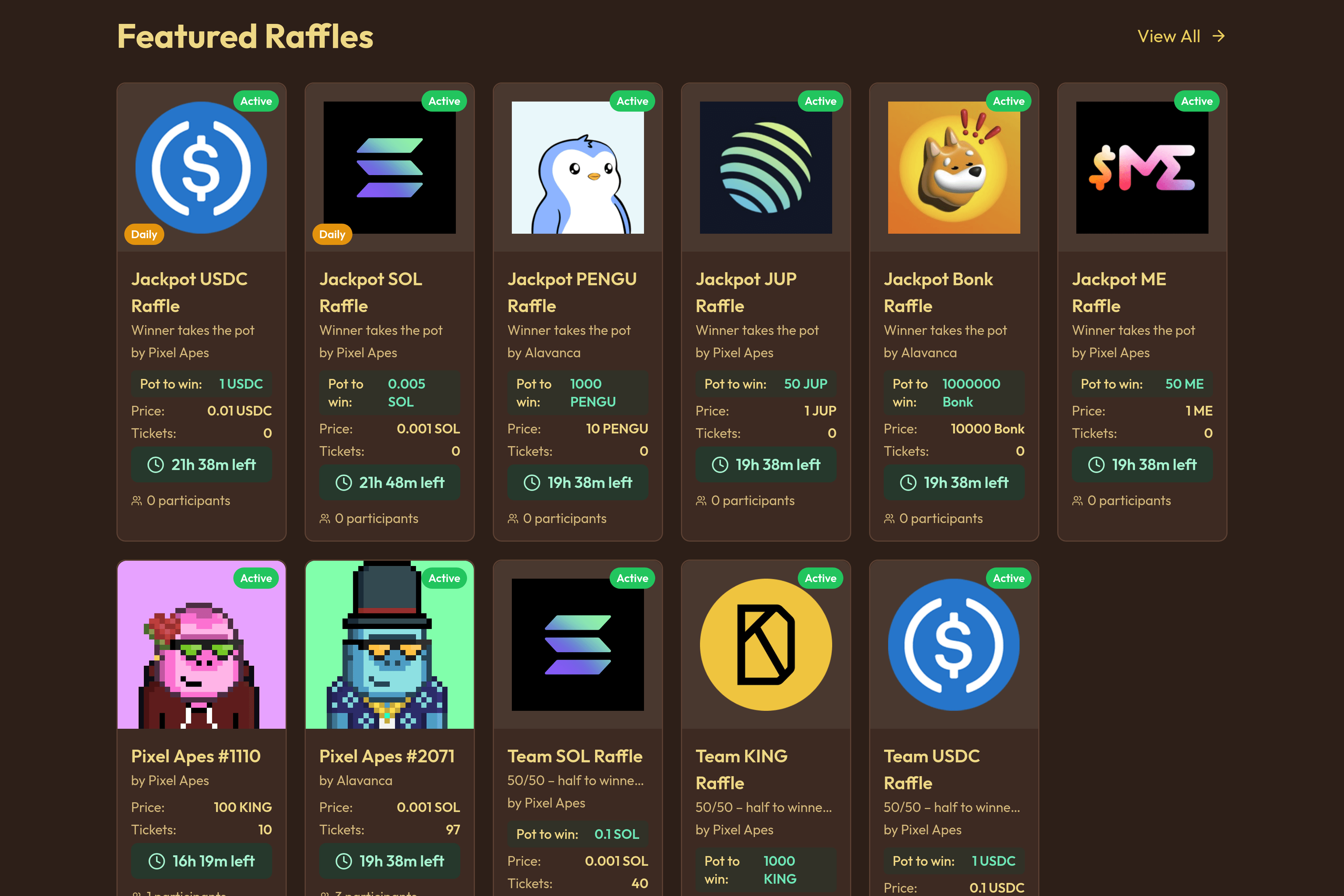 King's Realm featured raffles